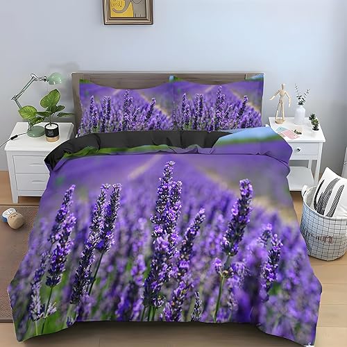 Juego de funda de edredón de microfibra suave y 2 fundas de almohada de 20 x 26 pulgadas, con cierre de cremallera para niños y niñas de color