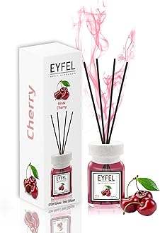 EYFEL Reed Diffusers for Home – Cherry Reed Diffuser Set 4.00 fl oz Oil Diffuser Sticks, Bathroom Diffuser, Oil Reed Diffuser, Scented Sticks, Oil Diffuser Sticks, Reed Diffuser for Bathroom'