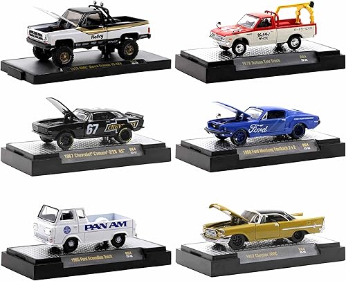 M2 Auto se encuentra con el juego de 6 coches en vitrinas de edición limitada 64 a 9600 piezas en todo el mundo 1/64 modelo fundido a troquel