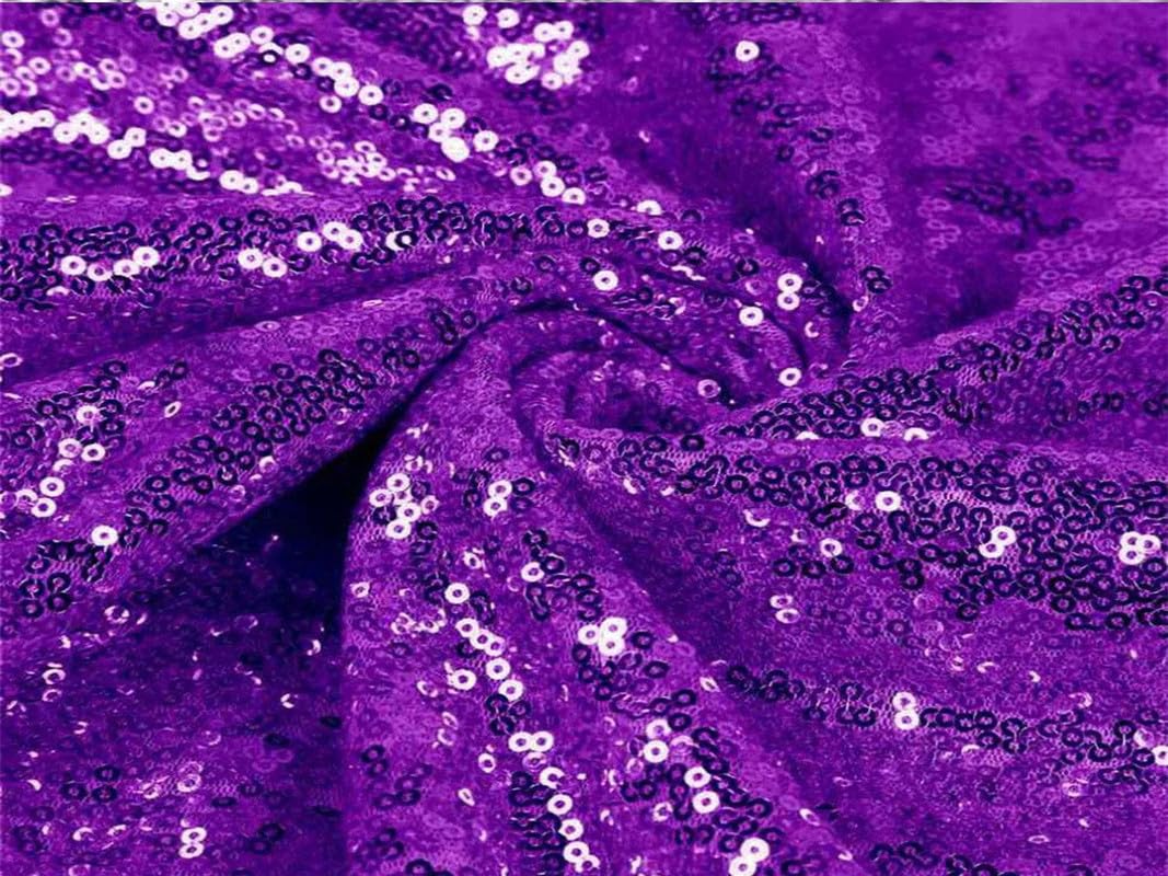 Elegant Event Essentials - Sequin Fabric - Sewing Fabric - Shimmer and Shine with Sequin Material - for Wedding Dresses, Home Decor, Arts & Craft - Durable - Pre - Cut Lengths - Purple - 10 Meter