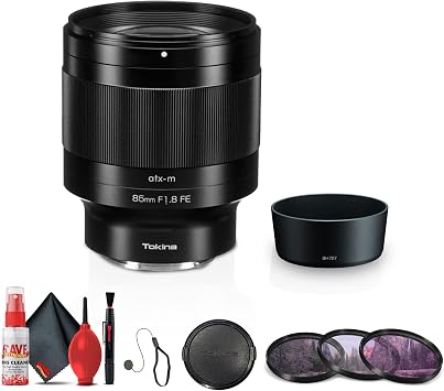 Tokina ATX-M 85mm f/1.8 FE Lens for Sony E + Filter Kit + Cleaning Kit + Lens Cap