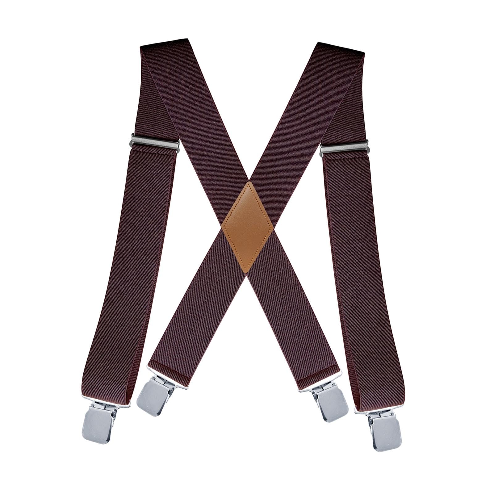 FABLOFT Mens Suspenders 5cm Width X Type for Men Gifts Formal Events Orchestra Brown-image-18