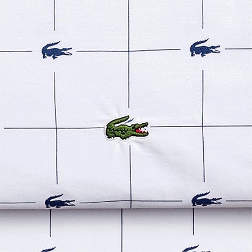 Miniatura 8 de Lacoste Juego de sábanas de algodón de 3 piezas, rebanadas, índigo vintage, tamaño individual XL