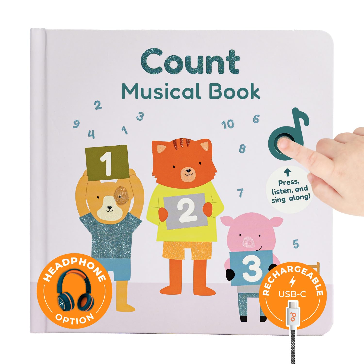 Cali's Books Number Book for Toddlers 1-3 - Learn to Count 1 2 3 Musical Books for Kids, Interactive Talking Baby Sound Book, Educational Song Learning Toys, Singing and Counting Music Toy for Babies