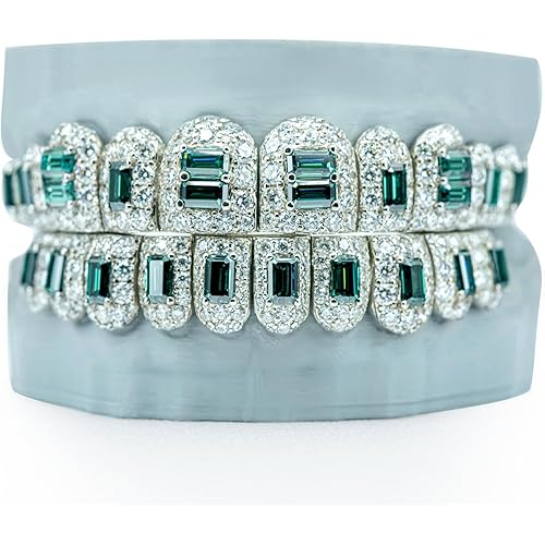 Custom Moissanite Grillz Lab Diamond Grills for Your Teeth for Men Women, Customized Grillz with 18K Gold Plated S925 Silver VVS Certified Bling Luxury Iced Out Hip Hop Jewelry Costume Rapper with Molding Impression Kit Set