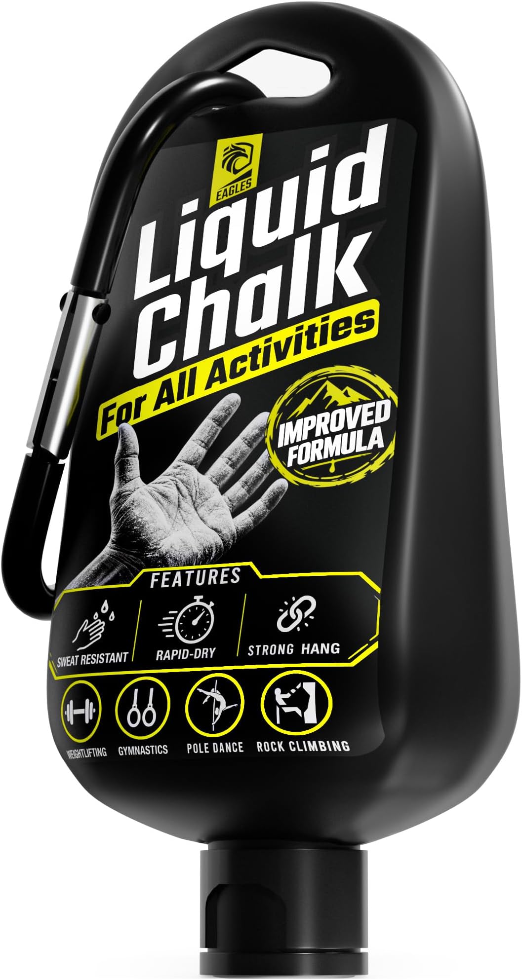 EAGLES Pro Grade Liquid Chalk Mess-Free Chalk for Weightlifting, Gymnastics Rock, Climbing, Dancing, Pole Grip, Workout Chalk - Sweat-Resistant and Long Lasting for Stronger Grip - Gym Accessories