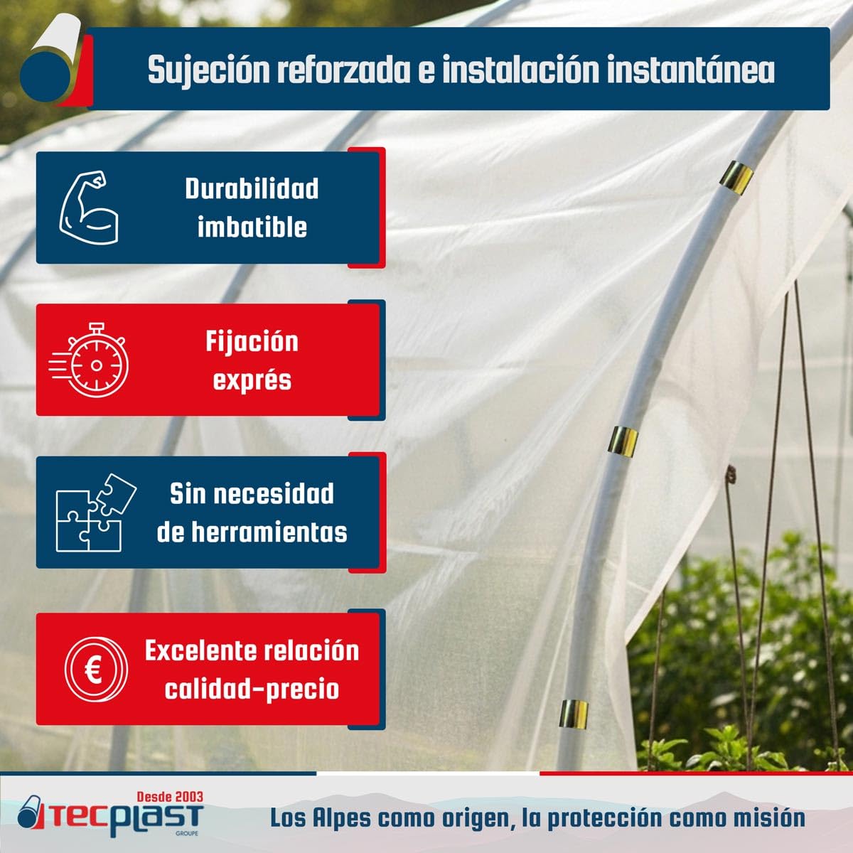 20 uds de Grapas para Plásticos de Invernadero 30mm x 30mm - Calidad Profesional TECPLAST 30CP - Grapas de Metal