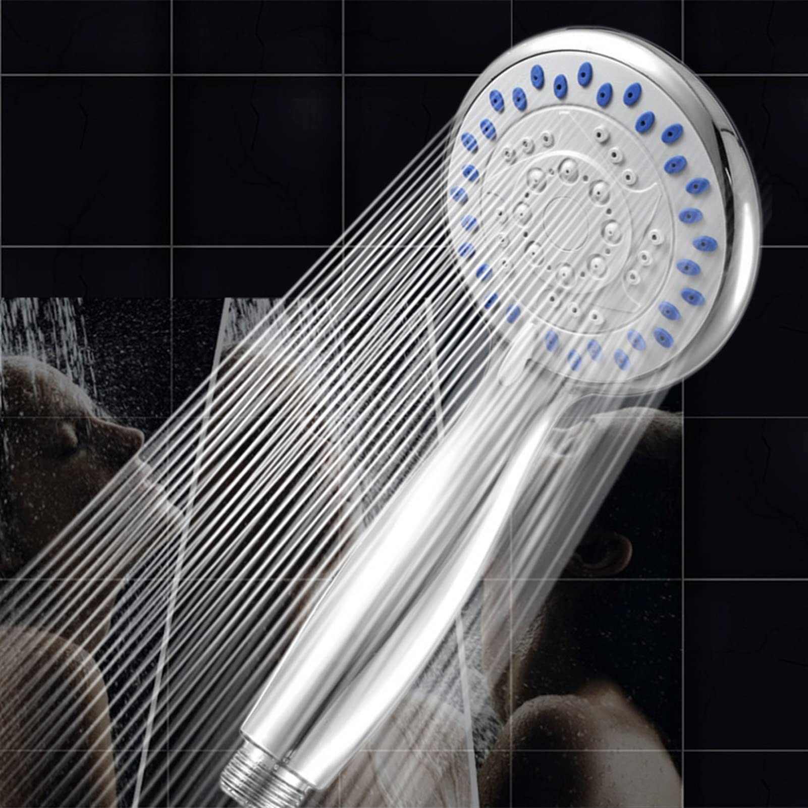 Soffione Doccia per Vasca da Bagno Cromato con Funzione Grande, soffioni Doccia universali anticalcare Portatili