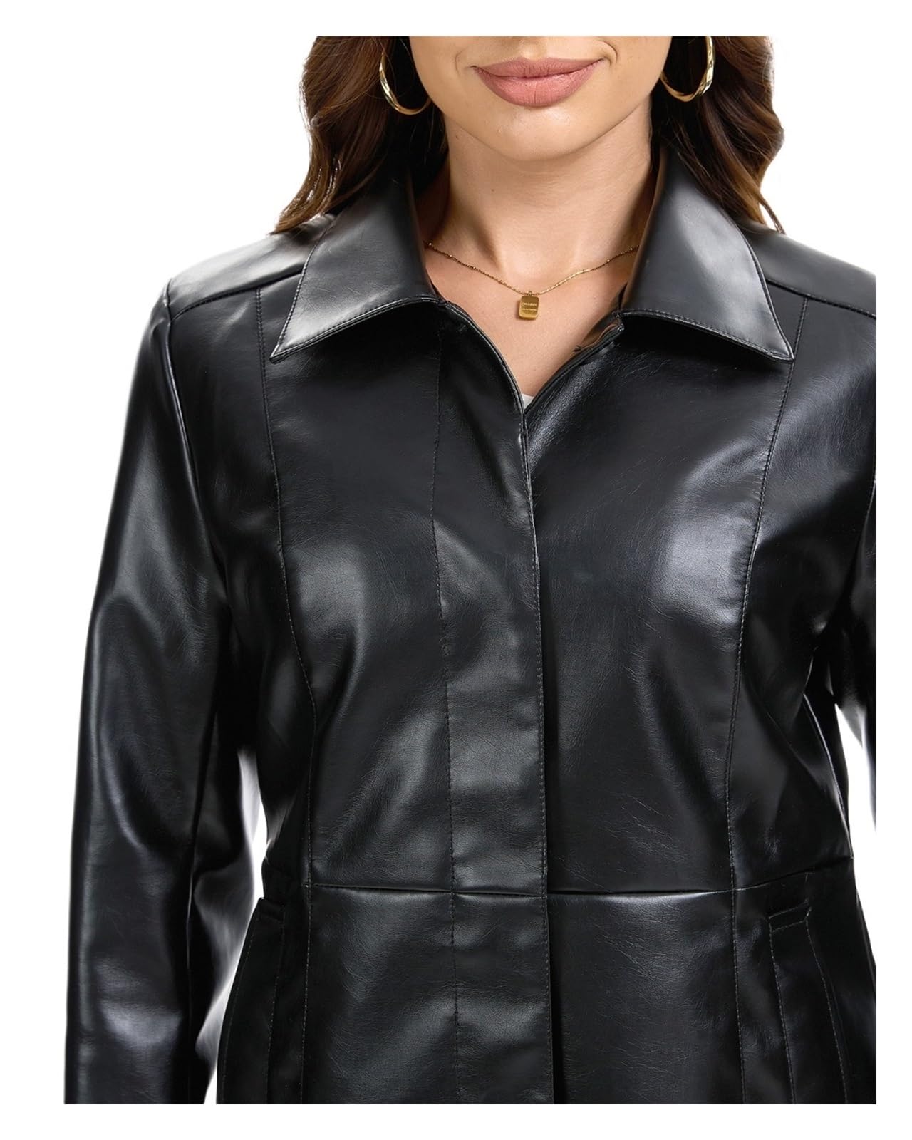 Chaqueta Cuero Mujer Women's Faux Leather Biker Jacket Lapel Coat Autumn Para salir
