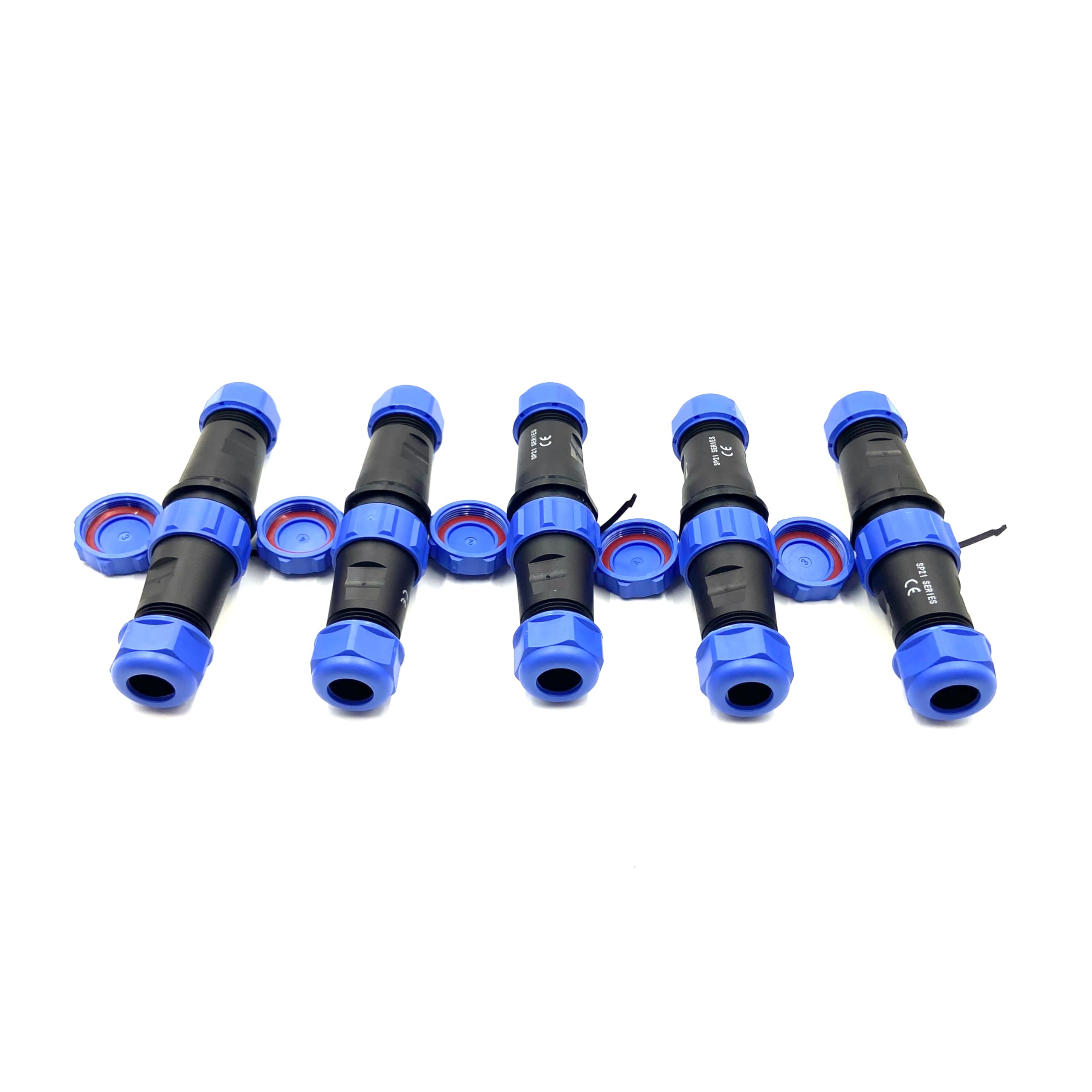 Lot de 5 connecteurs d'aviation SP21 à 7 broches, IP68, 7 broches, sans soudure, connecteur d'aviation étanche pour lampes extérieures, utilisé 500 V 15 A (câble 14 AWG à sertir à vis)