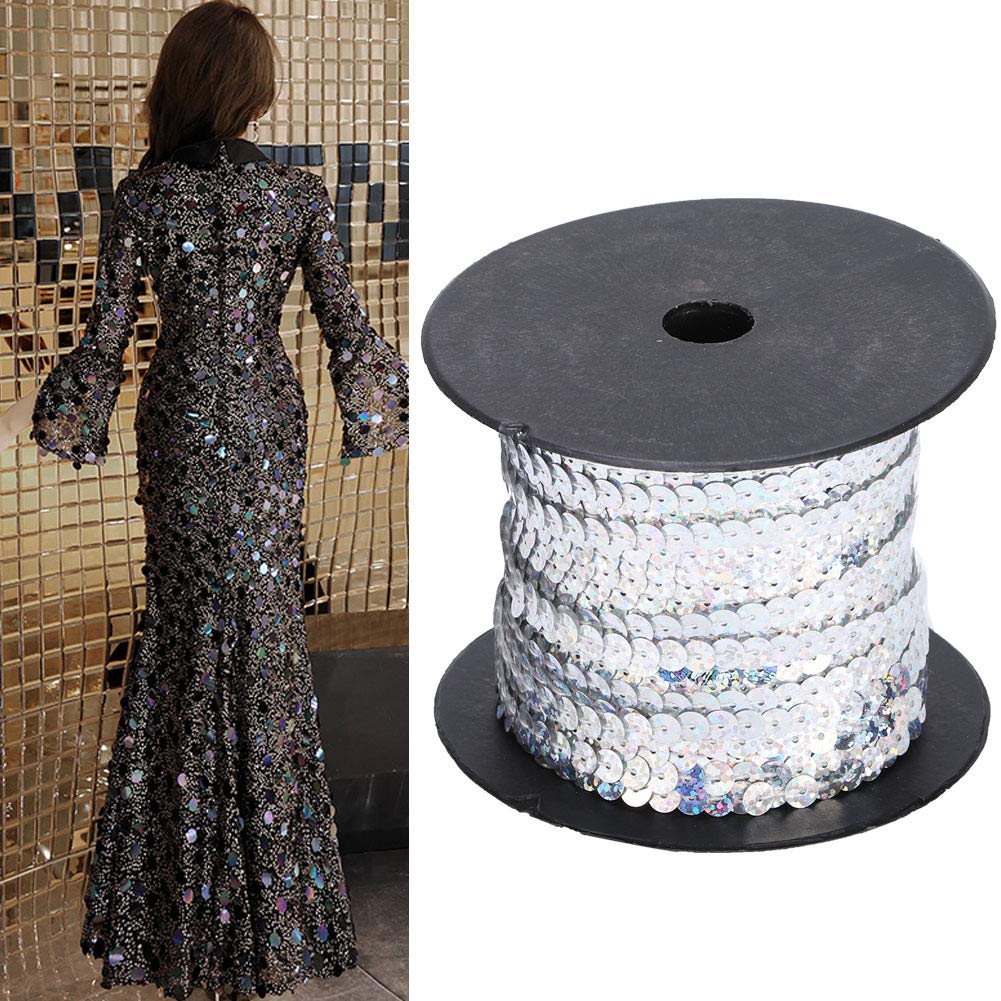 10yards/roll)6mm Wide Sequin Ribbon Clothing Accessories Curtain Decorative Strip Continuous Lace DIY Festival Matching Design