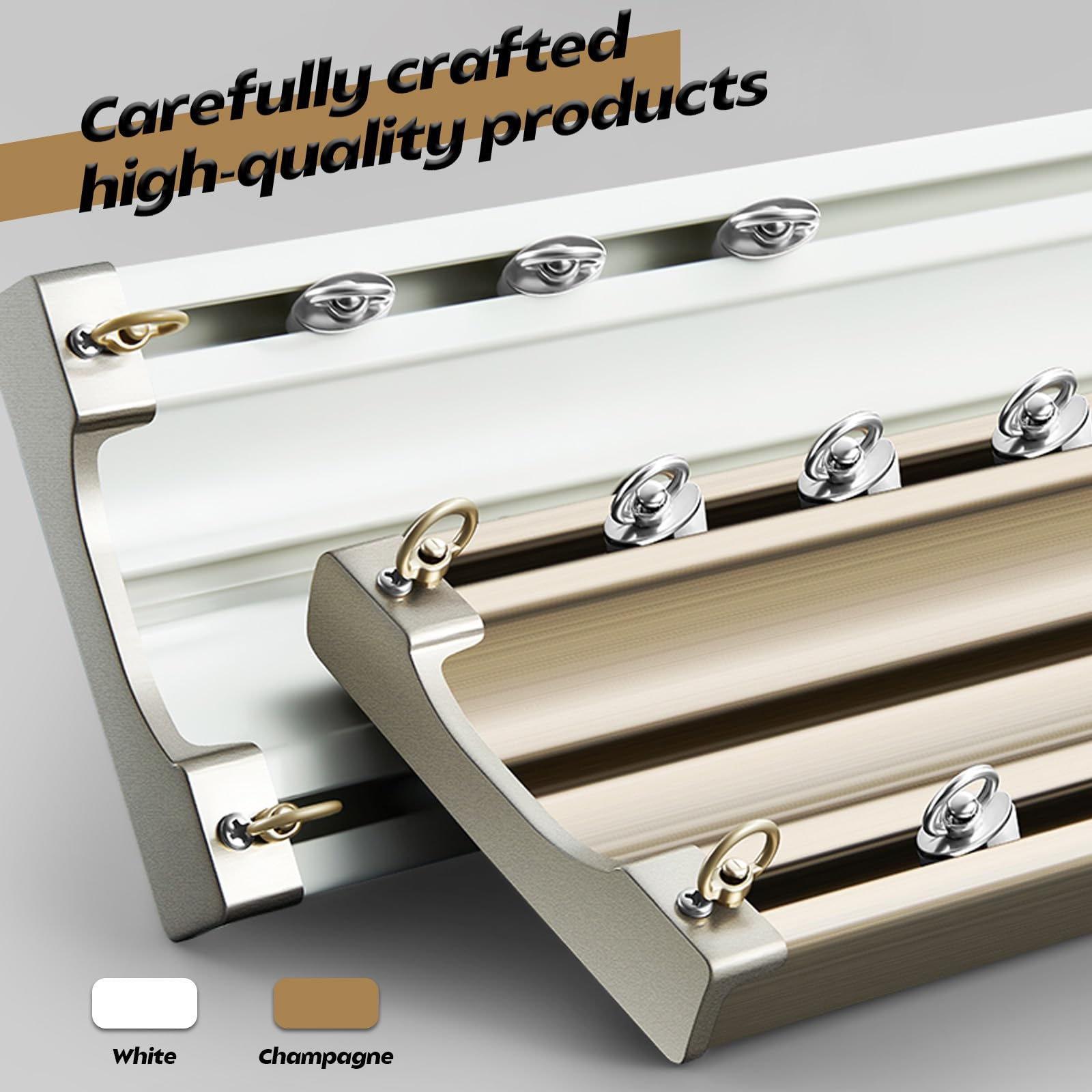 Rail de Rideau Double, épais et élargi, pour Plafond, pour Salon, Chambre, Douche, Camping-Car, Garage (Blanc, 600 cm (4 x 150 cm))