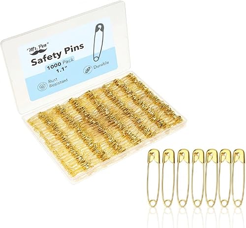 Miniatura 13 de Mr. Pen - Pasadores de seguridad pequeños, 1.1 pulgadas, paquete de 1000, negro, acero niquelado, resistentes a la corrosión, pequeños pasadores