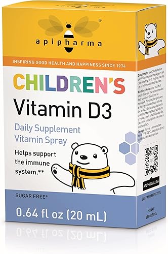 Suplemento de vitamina D3 para niños, spray D3 fácil de usar para niños, spray multivitamínico natural con apoyo inmunológico, desarrollado por