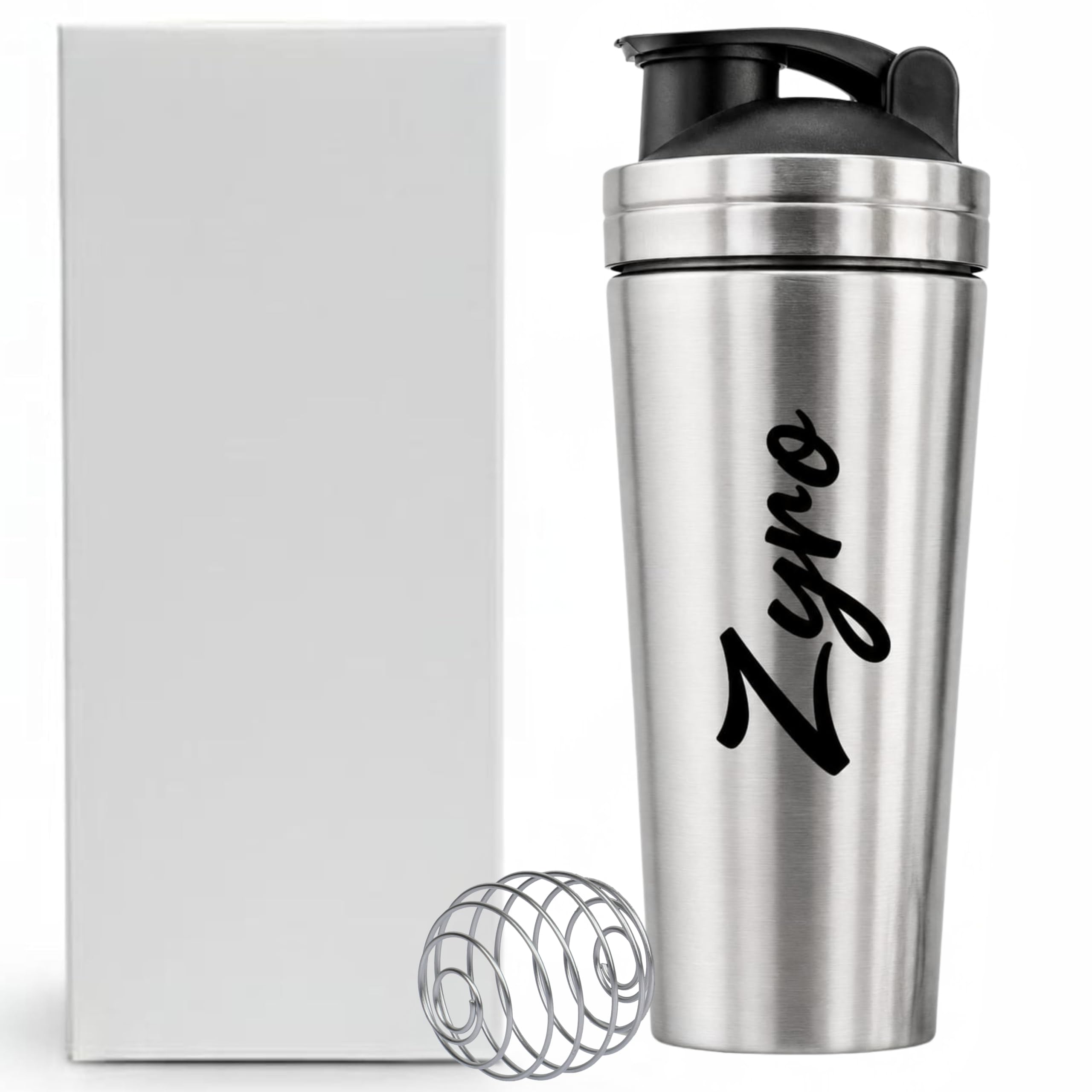 Zyro Premium Stainless Steel Gym Shaker Bottle | 750ML Leak-Proof Protein & Pre-Workout Mixer | Durable Sports Bottle with Steel Mixer Ball | Hot & Cold Compatible-image-34