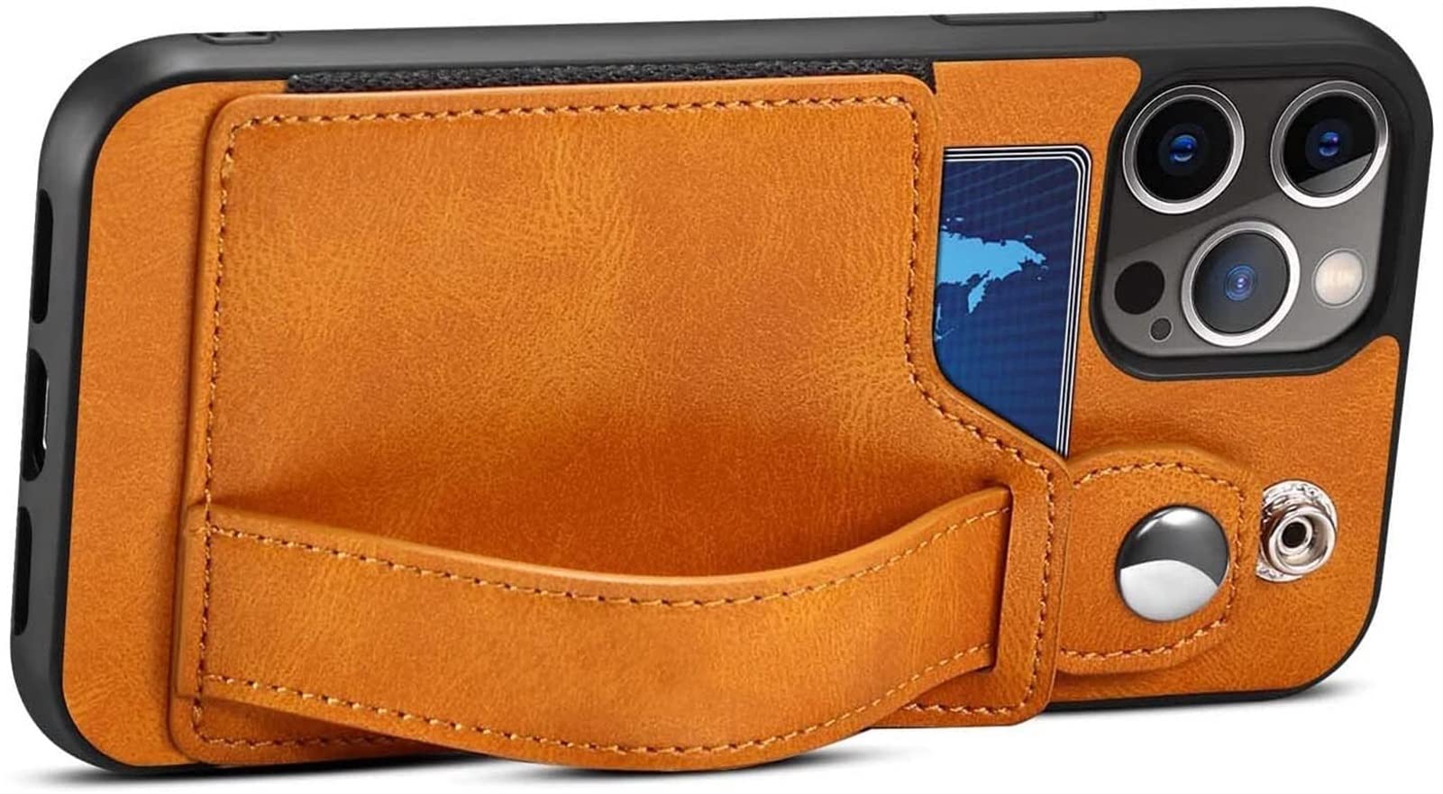 Coque iPhone 13 Pro Max kaki avec porte-cartes et support de protection intégrale 6,7"