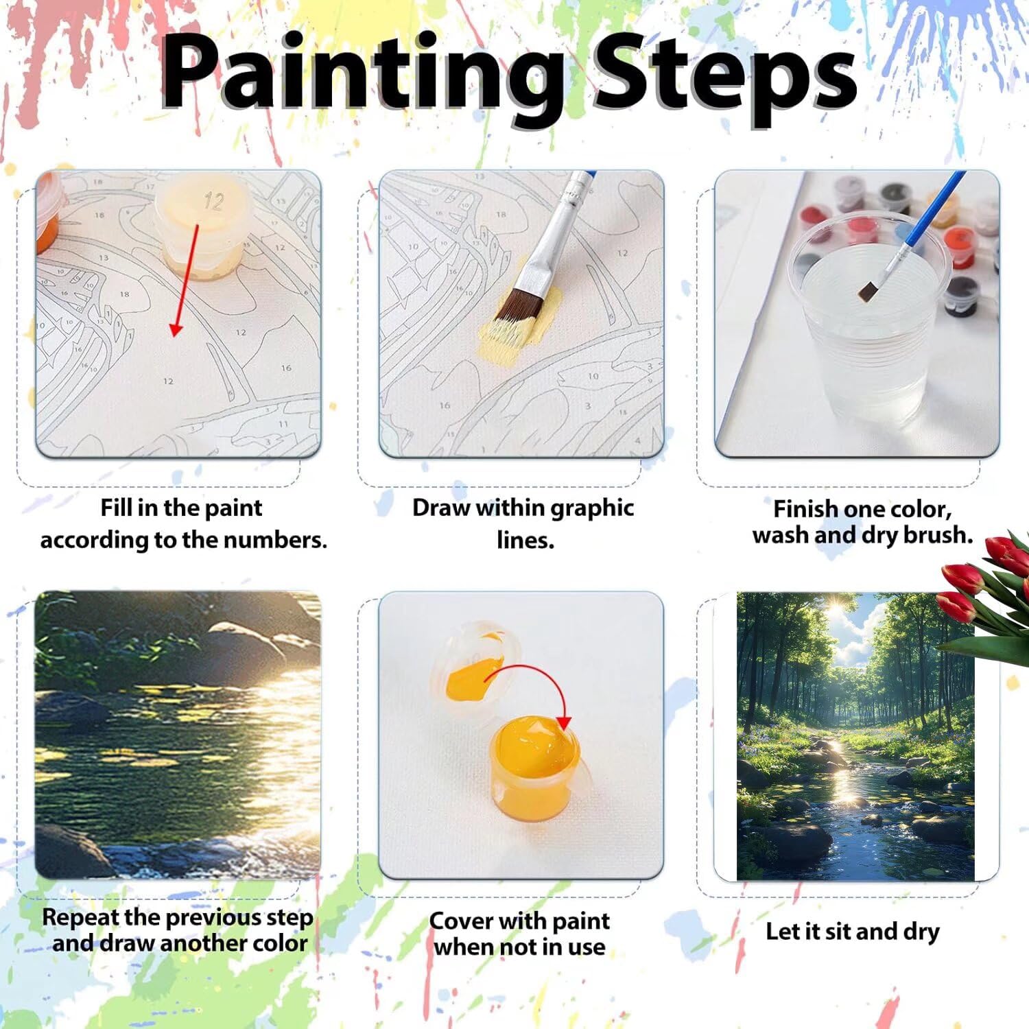 Pintar por Numeros Adultos pintar por numeros niños manualidades niños 10 años, DIY Pintar por Números de Pincel y Pintura acrílica Decoraciones para el Hogar Manualidades, sin Marco 60x80cm C-126