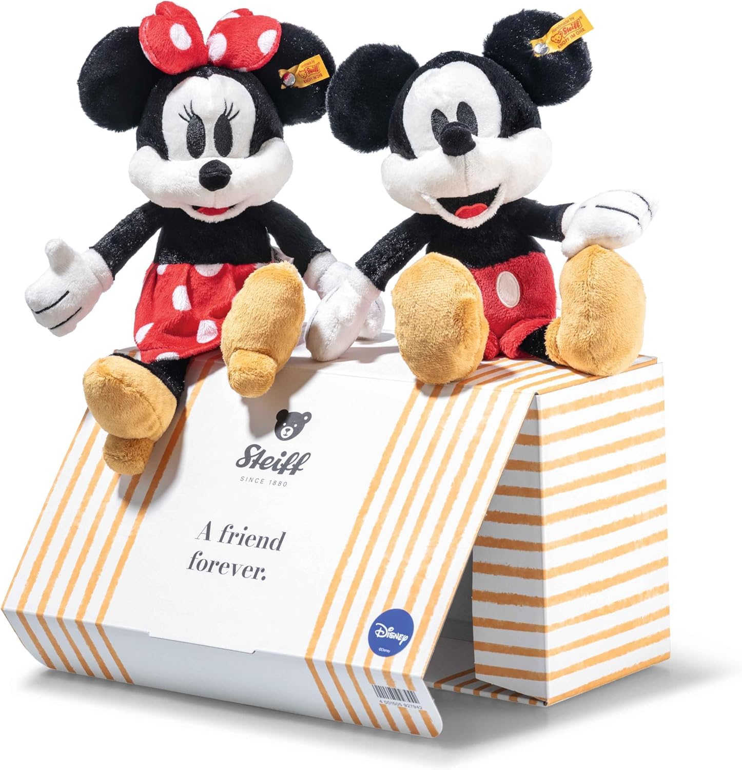 Steiff Zestaw upominkowy Myszka Micky i Minnie, 2-częściowy, słodkie pluszaki, chłopcy, dziewczynki i niemowlęta od 0 miesięcy, Soft Cuddly Friends, pluszowe zwierzątka 31 cm, wielokolorowe, 708023