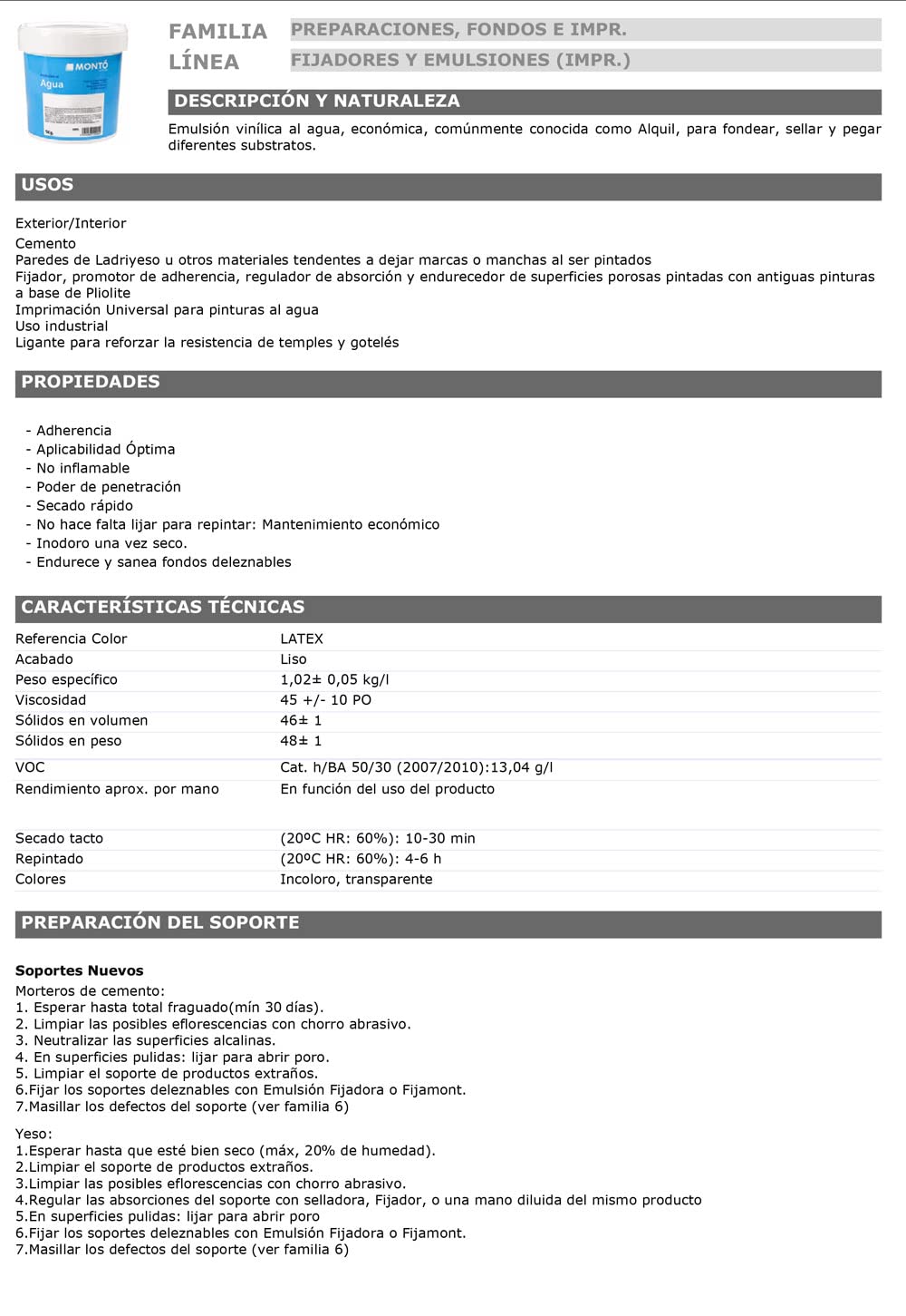 Látex. Emulsión Vinílica al Agua, para Fondear, Sellar y Pegar Diferentes Substratos. (4L)