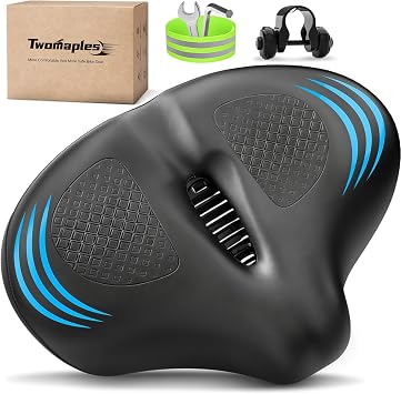 Bike Seat Noseless Wide Comfort Men Women Bicycle Saddle for Peloton, Ebike