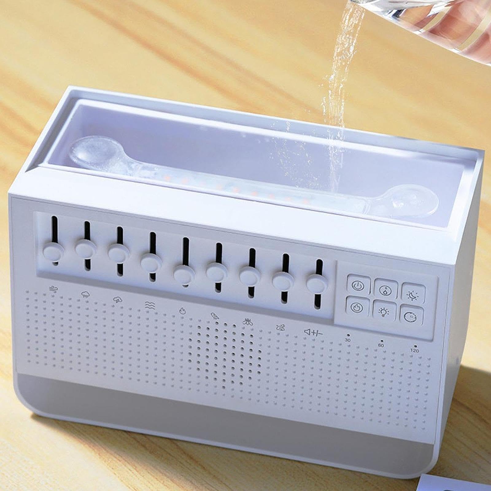 Generic Air Diffuseur Aromatiques 200ml Lumière Nuit Ambiance Brume Relaxante Système Silencieux Fonction Timer Adapté pour