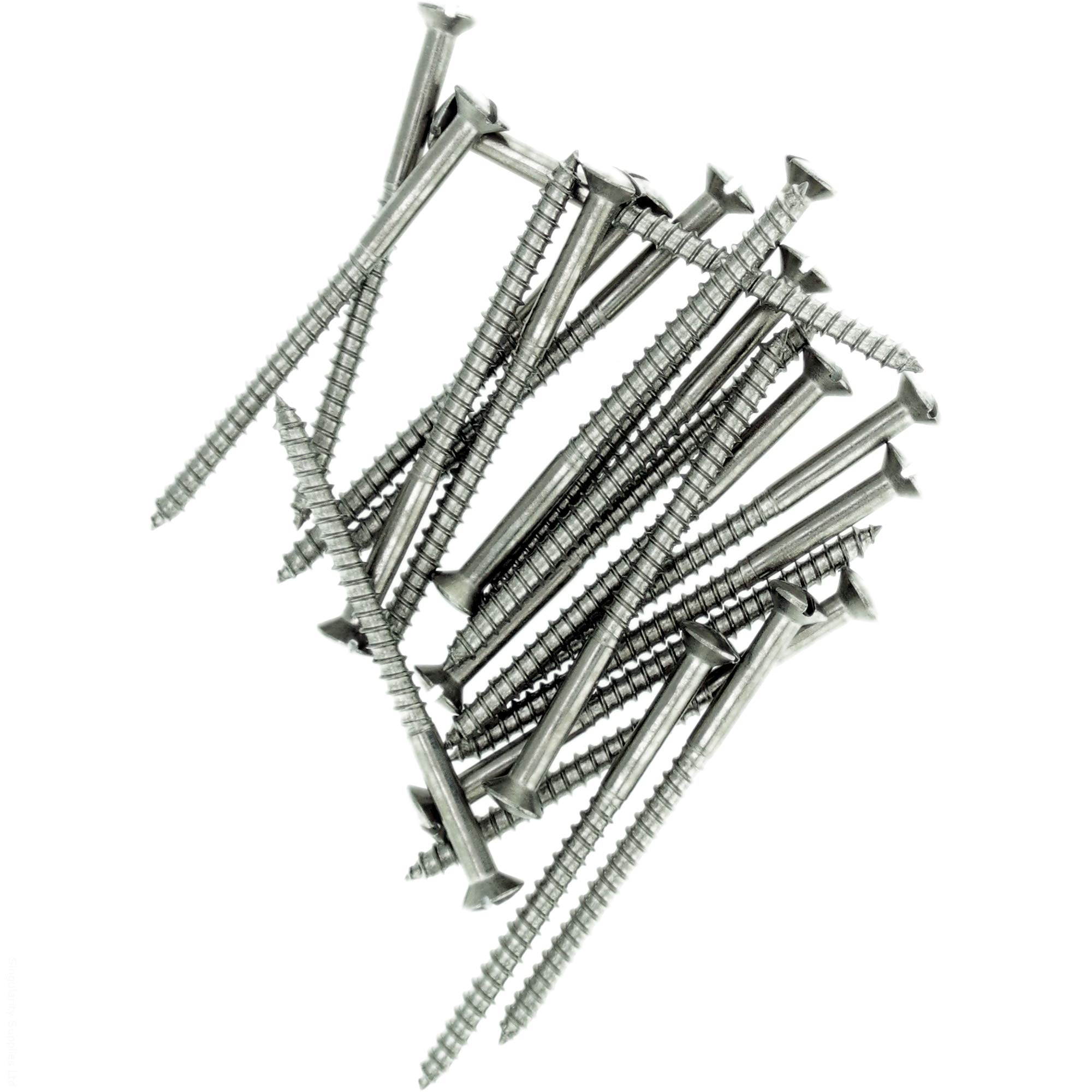 Singularity Supplies No.9 X 0.78 (4.5Mm X 20Mm) Slot Raised Countersunk Wood Screw - Stainless Steel (A2) (Pack Of 20)