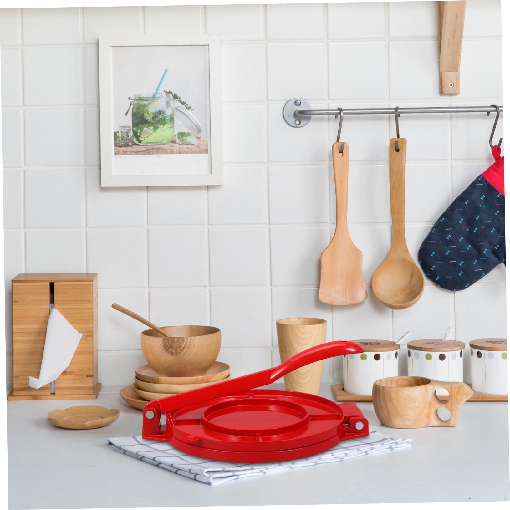 Kisangel Heavy Duty Kitchen Tortilla Press Durable Aluminum Alloy Dough Press Tool for Tacos Flour Tortillas Easy to Clean for Home Professional Use