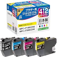 Jit Brother LC412-4PK Compatible with 4 Color Set, Standard Capacity, Recycled Ink, Made in Japan JIT-NB4124P
