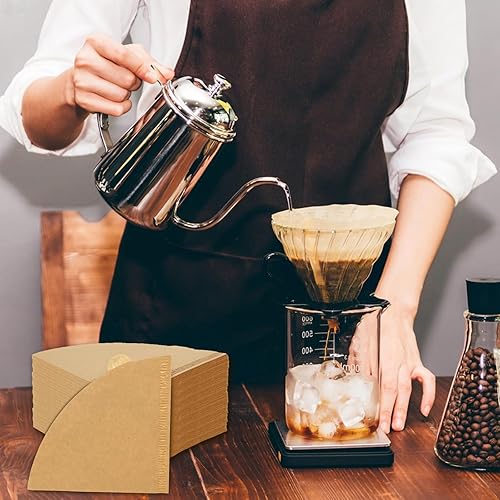 Miniatura 7 de DAJAVE Paquete de 400 filtros de café pequeños, V01, tamaño 01, filtros de café naturales para verter sobre gotero de café y cafetera (1-2 tazas)