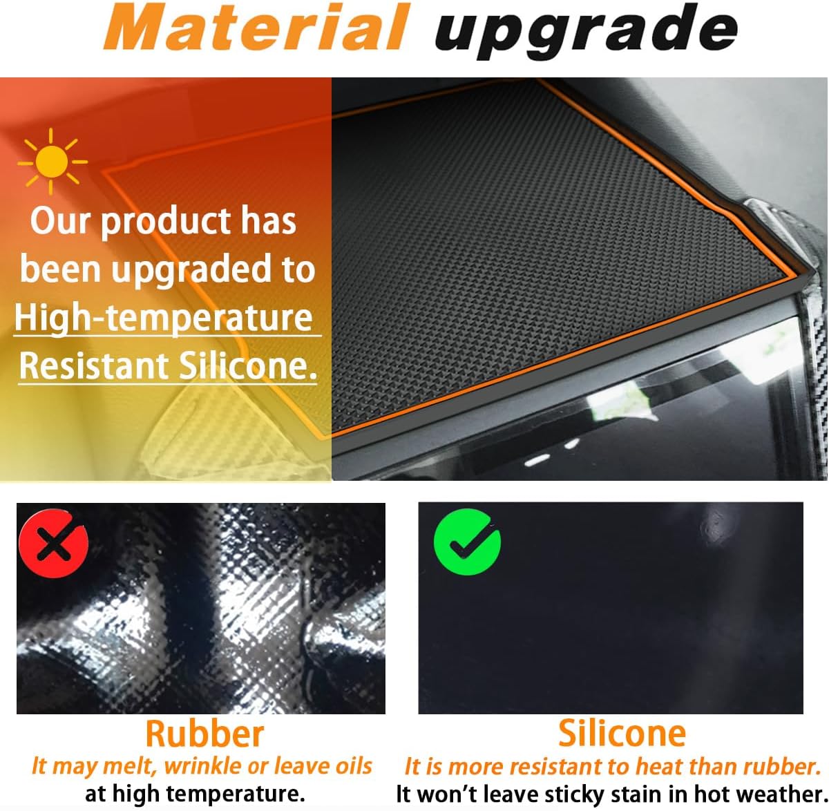 auovo Anti-dust Mats for Subaru Crosstrek and Impreza Accessories 2018-2023 1PCS Dashboard Mat 14PCS for Center Console Cup Holder Coasters Door Slot Liner Mats Pads Car Interior Accessories(Orange)