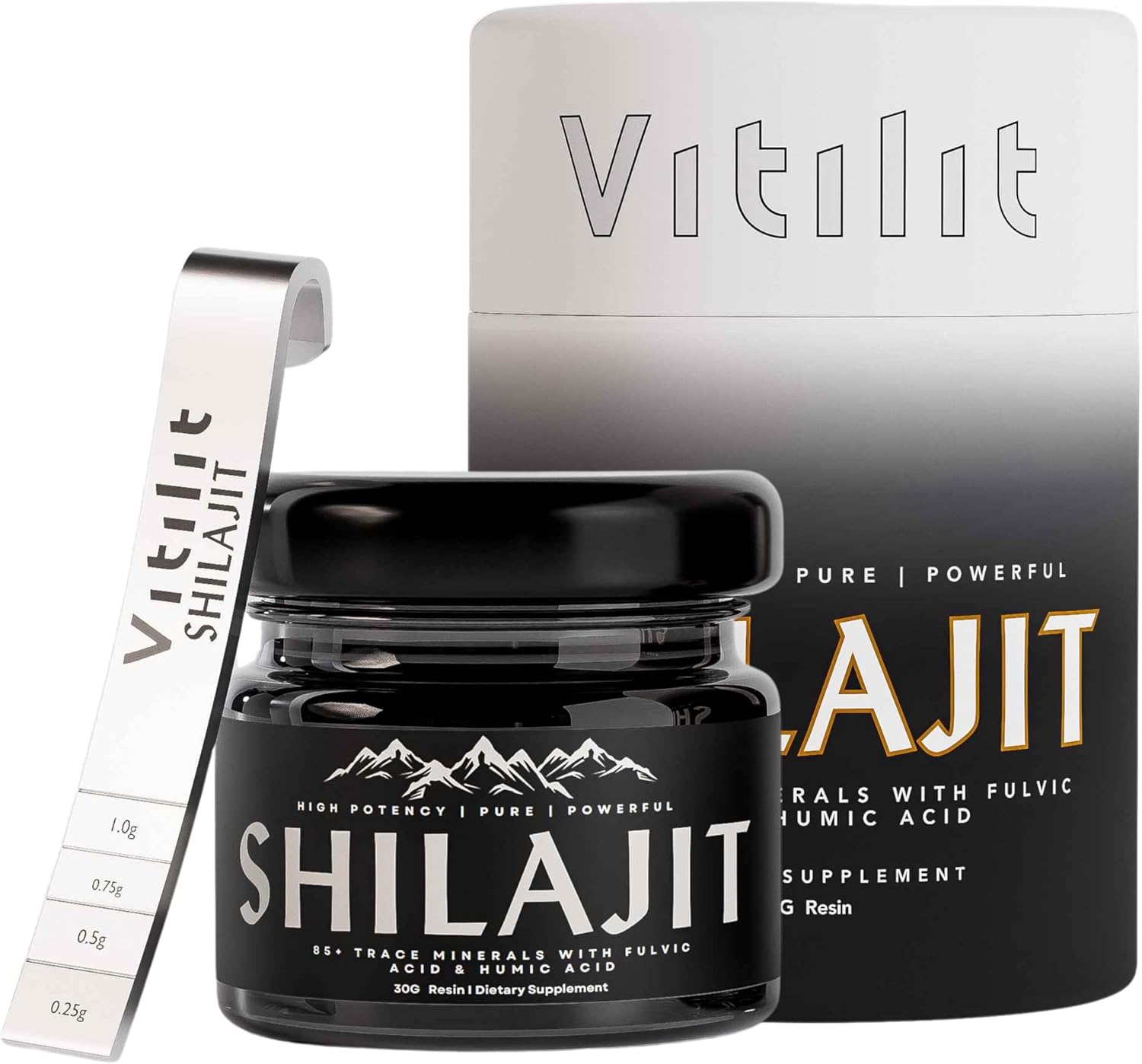 Shilajit Resin Himalayan Shilajit 30g UK Lab Tested100% Pure Shilajit Resin Rich in Fulvic Acid, 85+ Minerals Immune System Booster Supplement for Men & Women