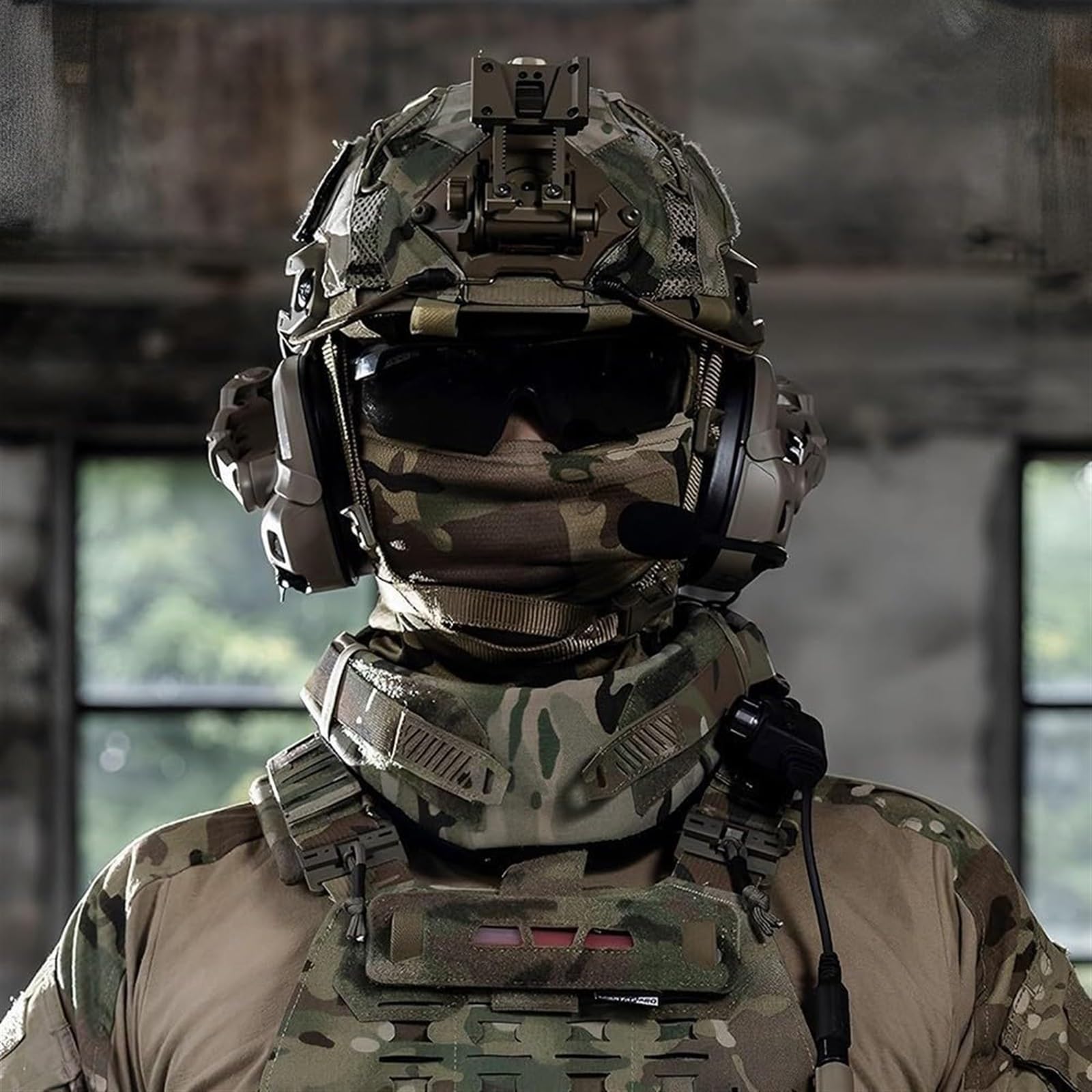 Protège-Cou Tactique for Gilet, Accessoires Tactiques Airsoft Paintball en Nylon Cordura 500D, Protège-Cou Épais Universels(E)