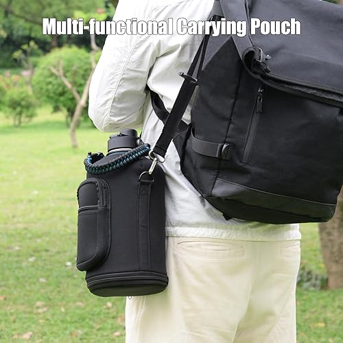 Miniatura 6 de Botella de agua de 1 galón aislada con recubrimiento en polvo, jarra de agua de 1 galón con tapas de popote y mango de paracaídas, botella de agua