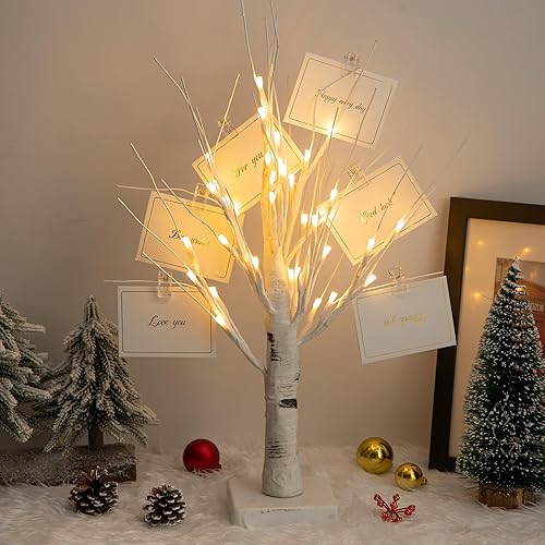 Miniatura 9 de Árbol de abedul iluminado con 36 luces LED, 2 unidades, árbol de abedul blanco con luces, árbol de dinero, centros de mesa de boda, ramas