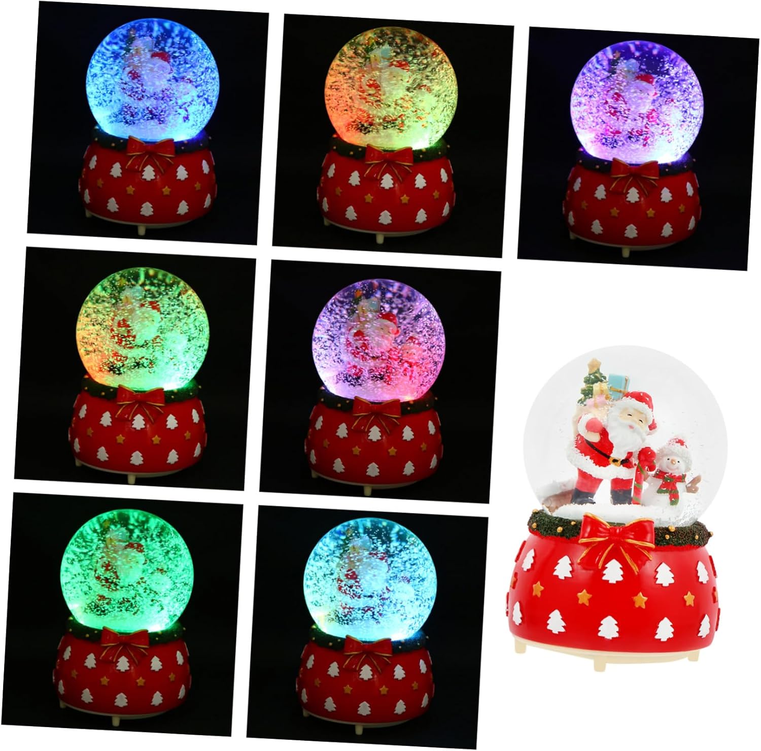 Amosfun 1pc Crystal Music Box Drift Design for Christmas Tabletop Decoration Creative Holiday Adornment for Home Giving