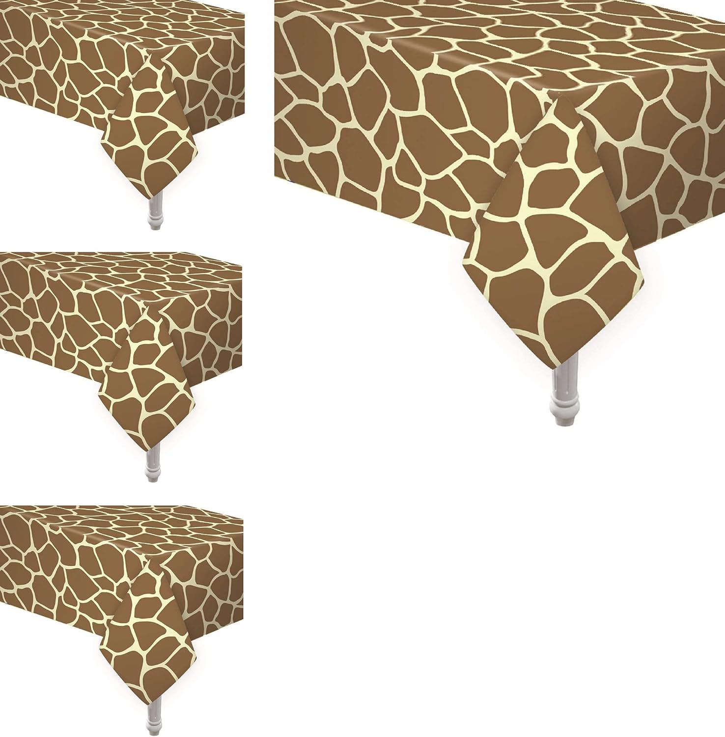 4 Pack Animal Safari Theme Zoo Print Table Cover Animal