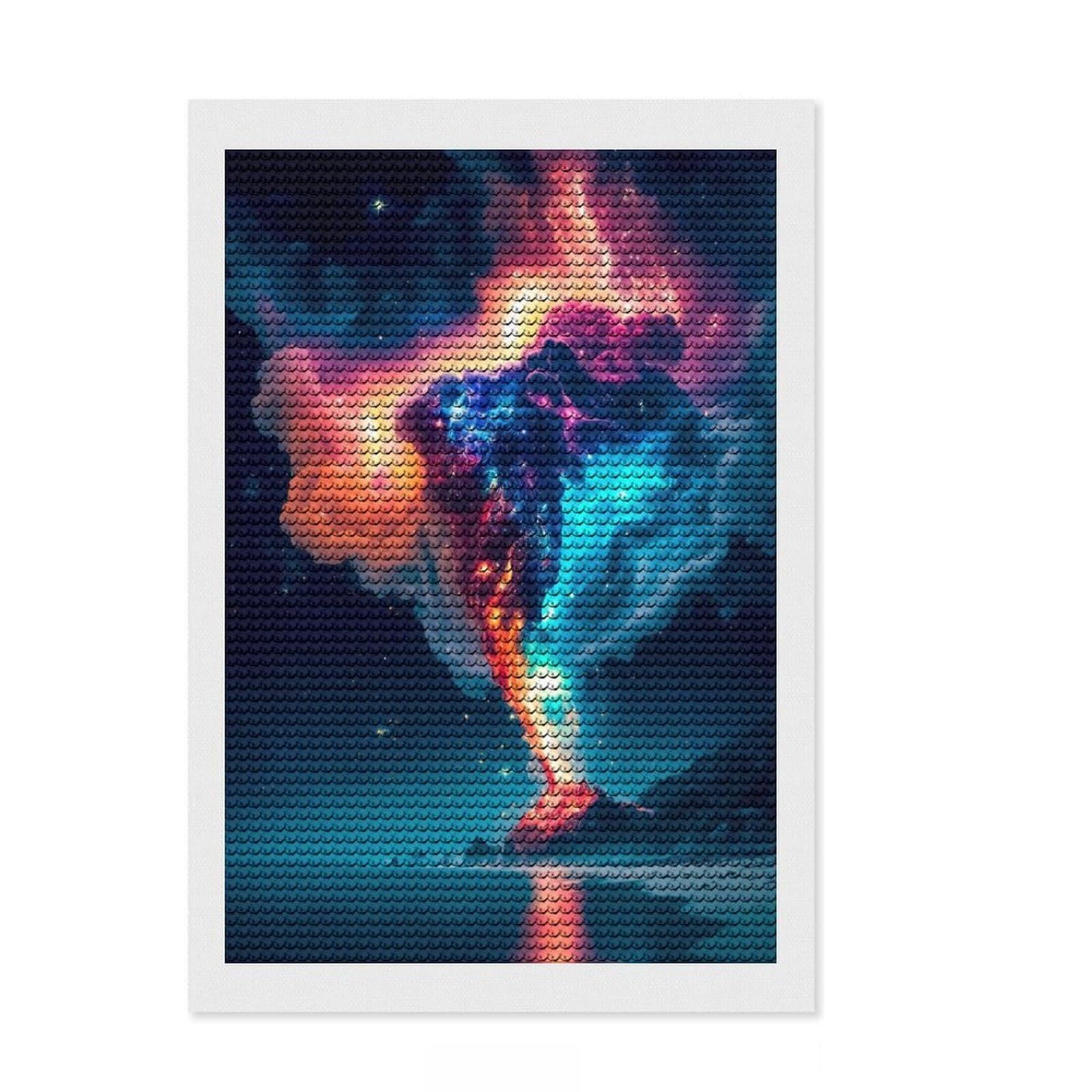 Junmoney Beautiful Eruption Diamond Painting Canvas Set 8"x12", Creative Leisure Activity, Vintage Style Decor, for Beginners, Birthday Gift