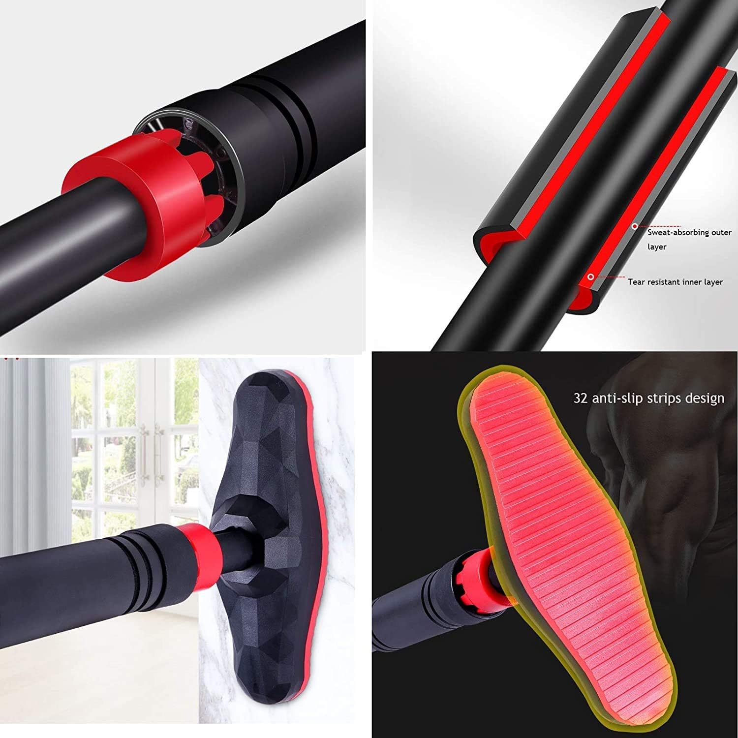 Door Bar Hole-Free Household Wall Indoor Pull-up Device Exercise Fitness Equipment Exercise Equipment Door Pull Up Bar