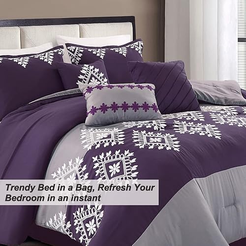 Miniatura 3 de MERRY HOME Juego de edredón de cama  Juego de edredón tamaño California King (400 GSM), juego de edredón de 7 piezas, suave y cómodo para todas las