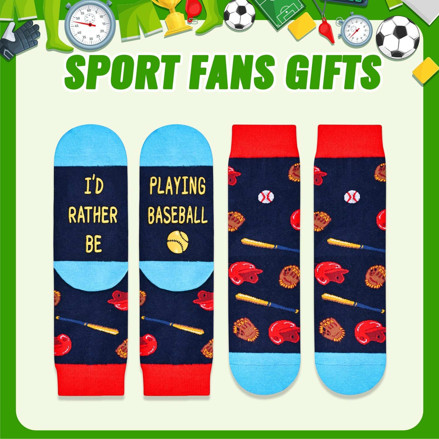 HAPPYPOP Sports Gifts for Boys - Kids Baseball Hockey Soccer Basketball Softball Socks - Image 3