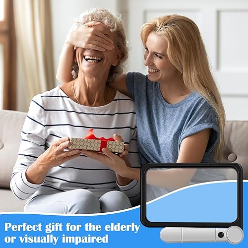 Miniatura 6 de Lupa para leer, lupa grande de página completa 5X, 74 LED, luz fría y cálida con 3 modos, lupa plegable de mano iluminada, regalo para personas