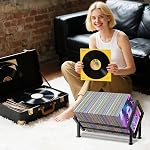 Adjustable Desktop Bookshelf for Desk Book Organizer, Tilting Tabletop Bookshelf in Office Home/Bedroom, Vinyl Record Storage Holder Book Rack for Magazine/CDs/Books/Vinyls Display
