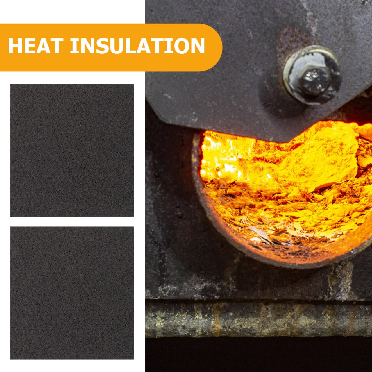 ifundom Graphite Carbon Felt Insulation Blanket 4X4 Inch Fireproof Thermal Pad for Vacuum Furnace Heat Resistance Laboratory & Industrial Use - Image 4