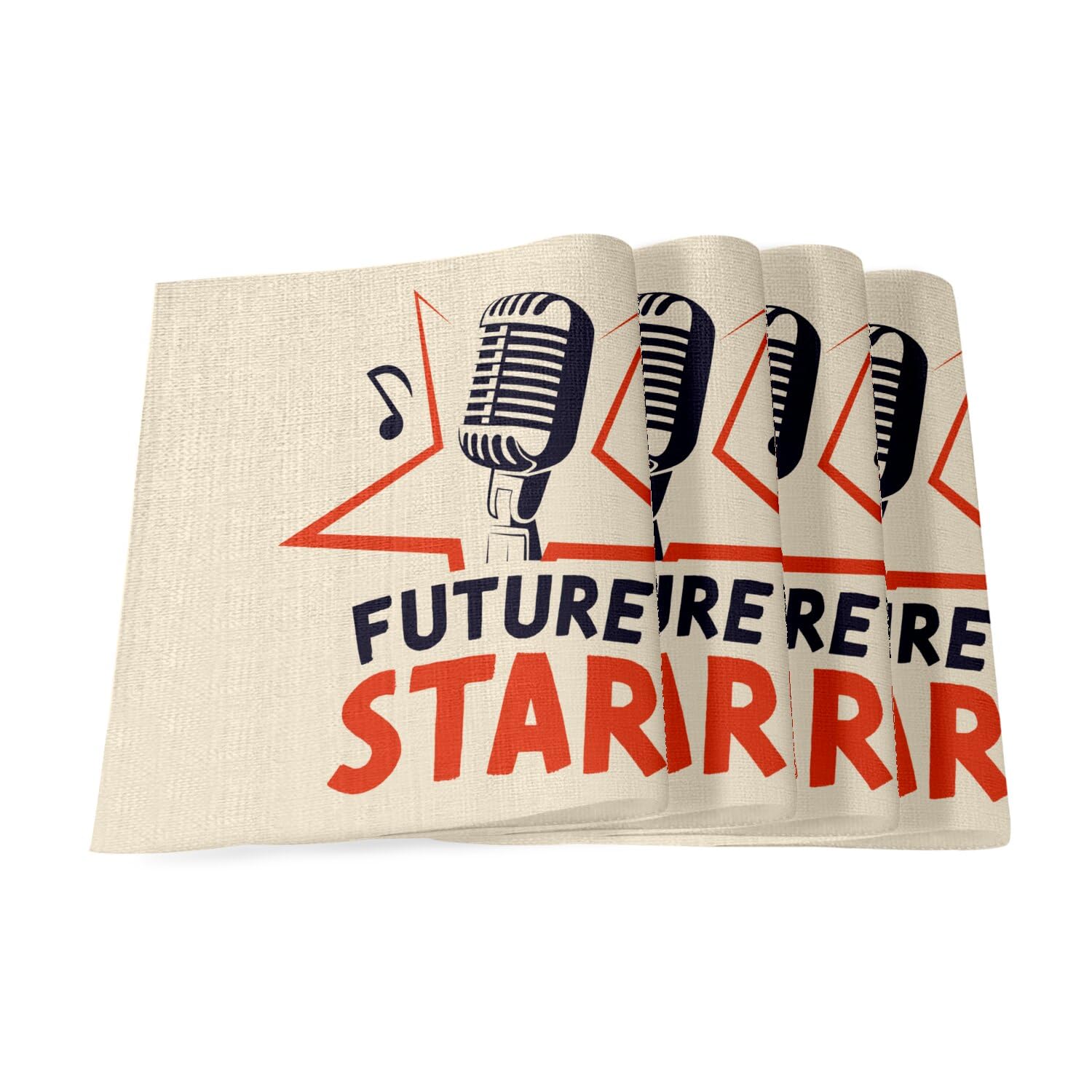 Sets de table en lin grand format au design exclusif Future Star Singer Idol Dream