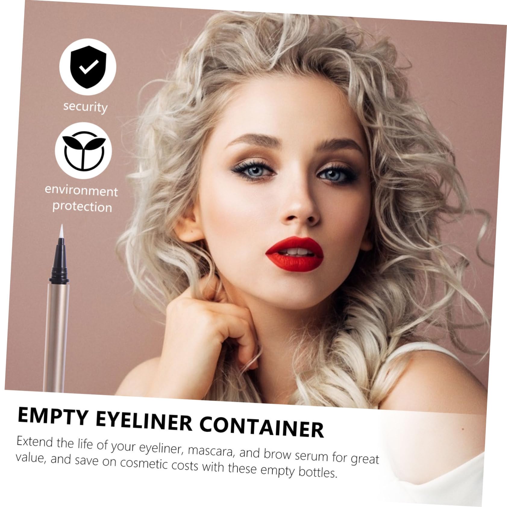 BESTYASH 5 Pezzi Tubo Eyeliner Vuoto 1ml Oro in Plastico Ricaricabile per Conservare Eyeliner Liquido per Negozi Cosmetici e Rivenditori