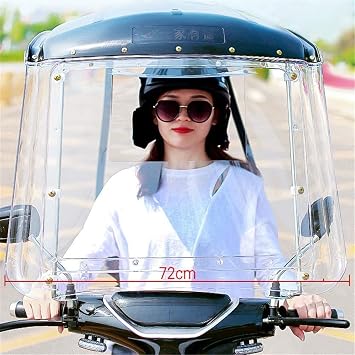 Motor Scooter Rain Canopy Cover, Universal Mobility Scooter Sunshade, Fully Enclosed Electric Bike Rain Cover with Transparent Curtain