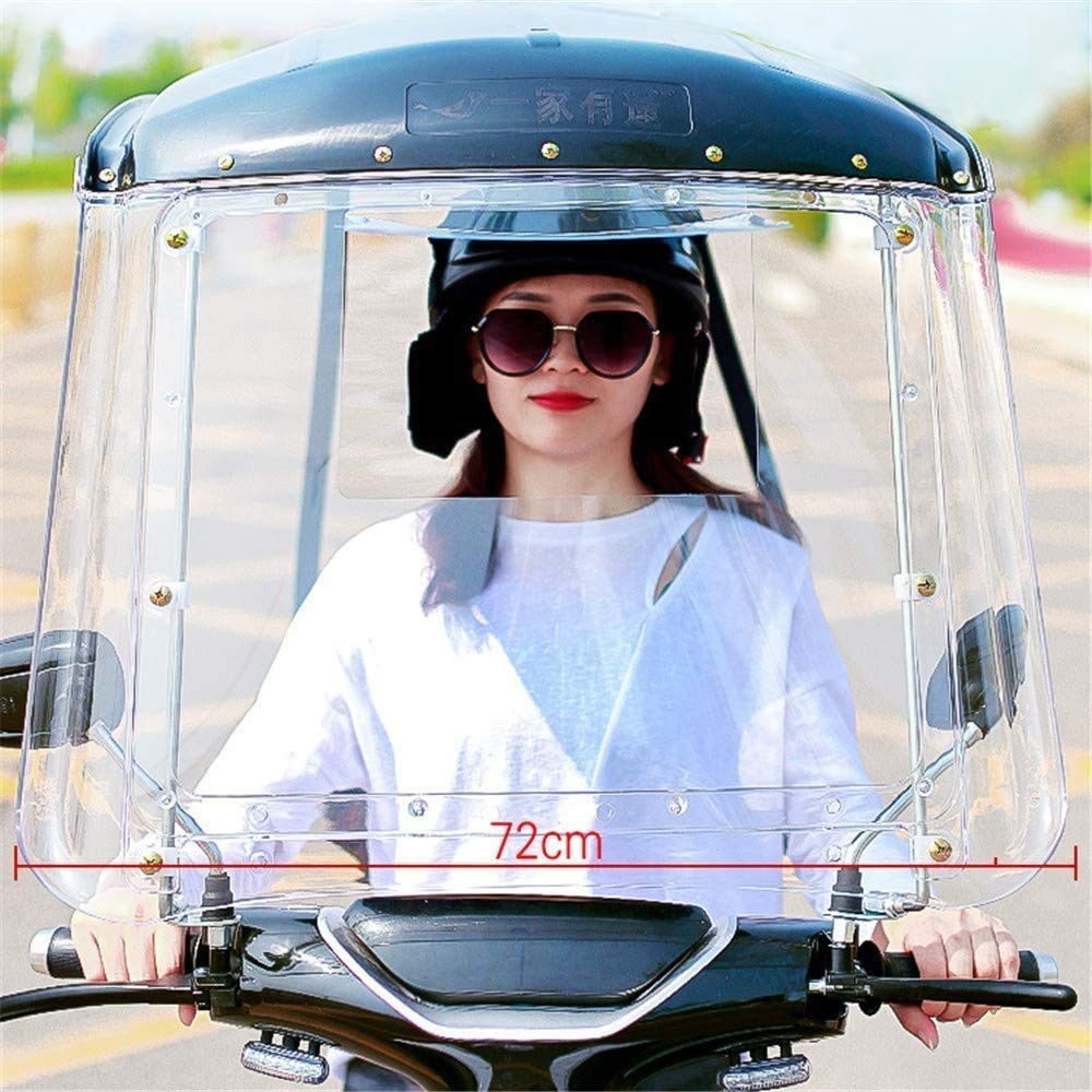 Elektrischer Fahrrad-Regenschutz – Universeller vollständig geschlossener transparenter Vorhang mit Sonnenschutz – ideal für Mobilitätsroller