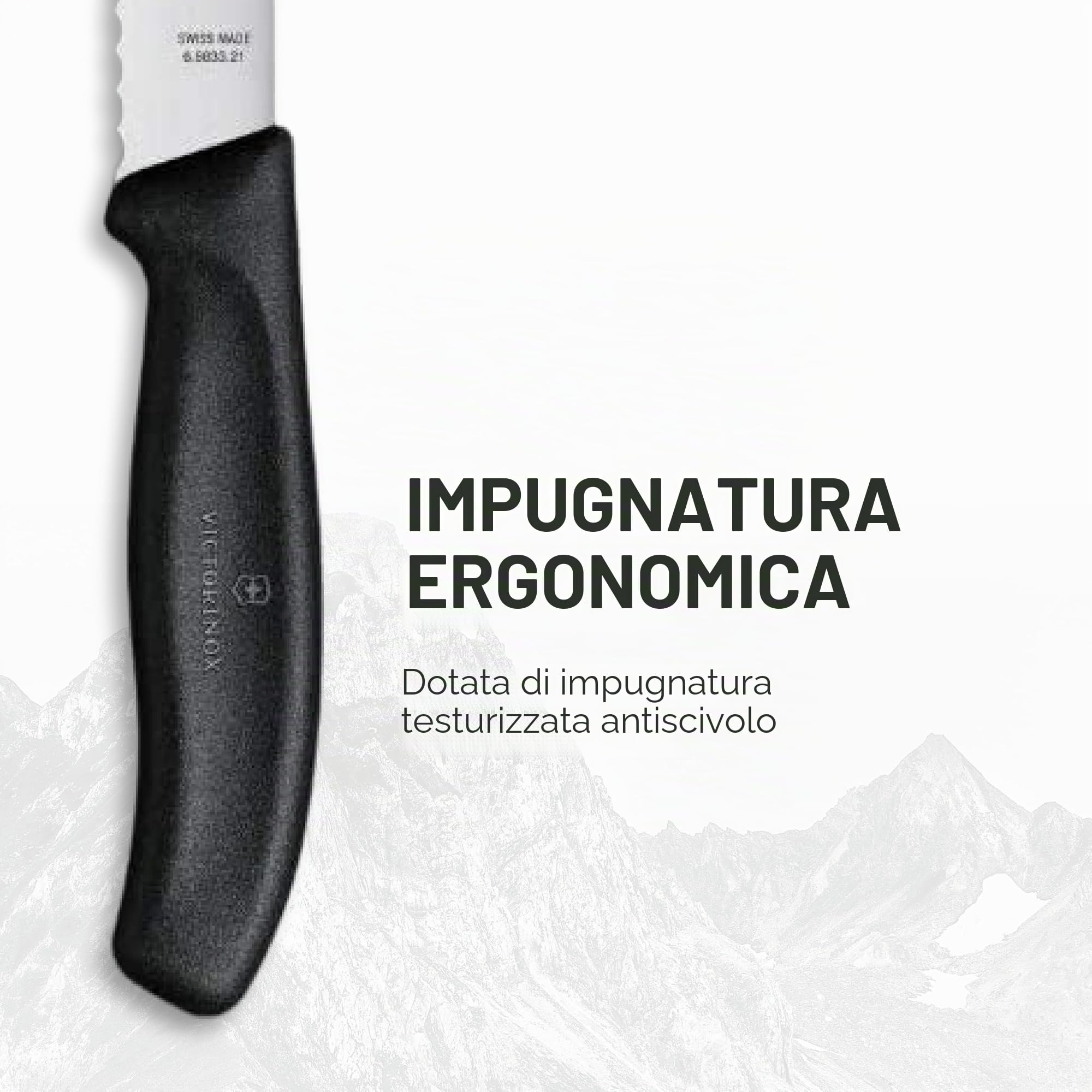 Victorinox Swiss Classic, set coltelli da cucina (5 pezzi) in confezione regalo, con lame in acciaio inox, nero