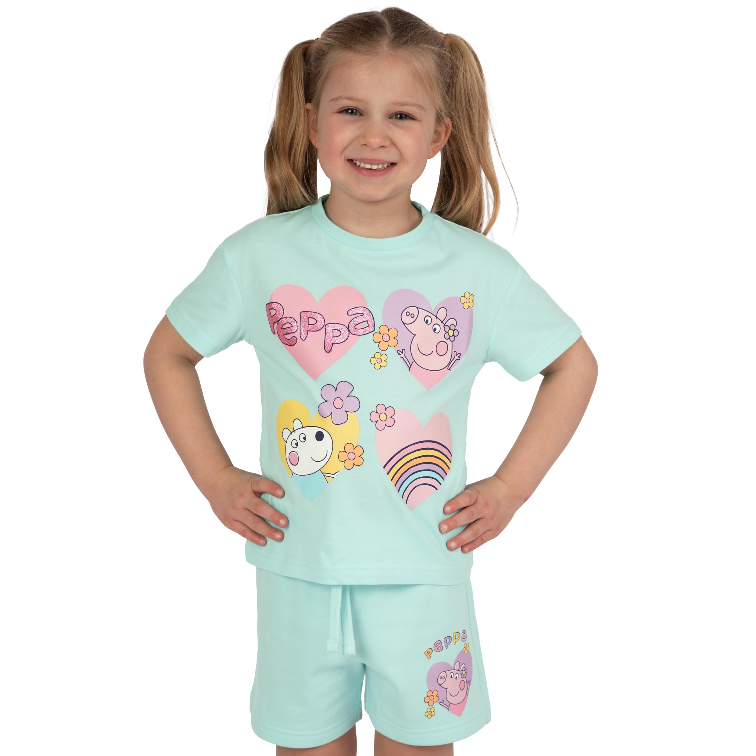 Peppa Pig T-Shirt Et Short Fille | Ensemble T-Shirt Et Short Fille | Vêtements En Coton Pour Enfants