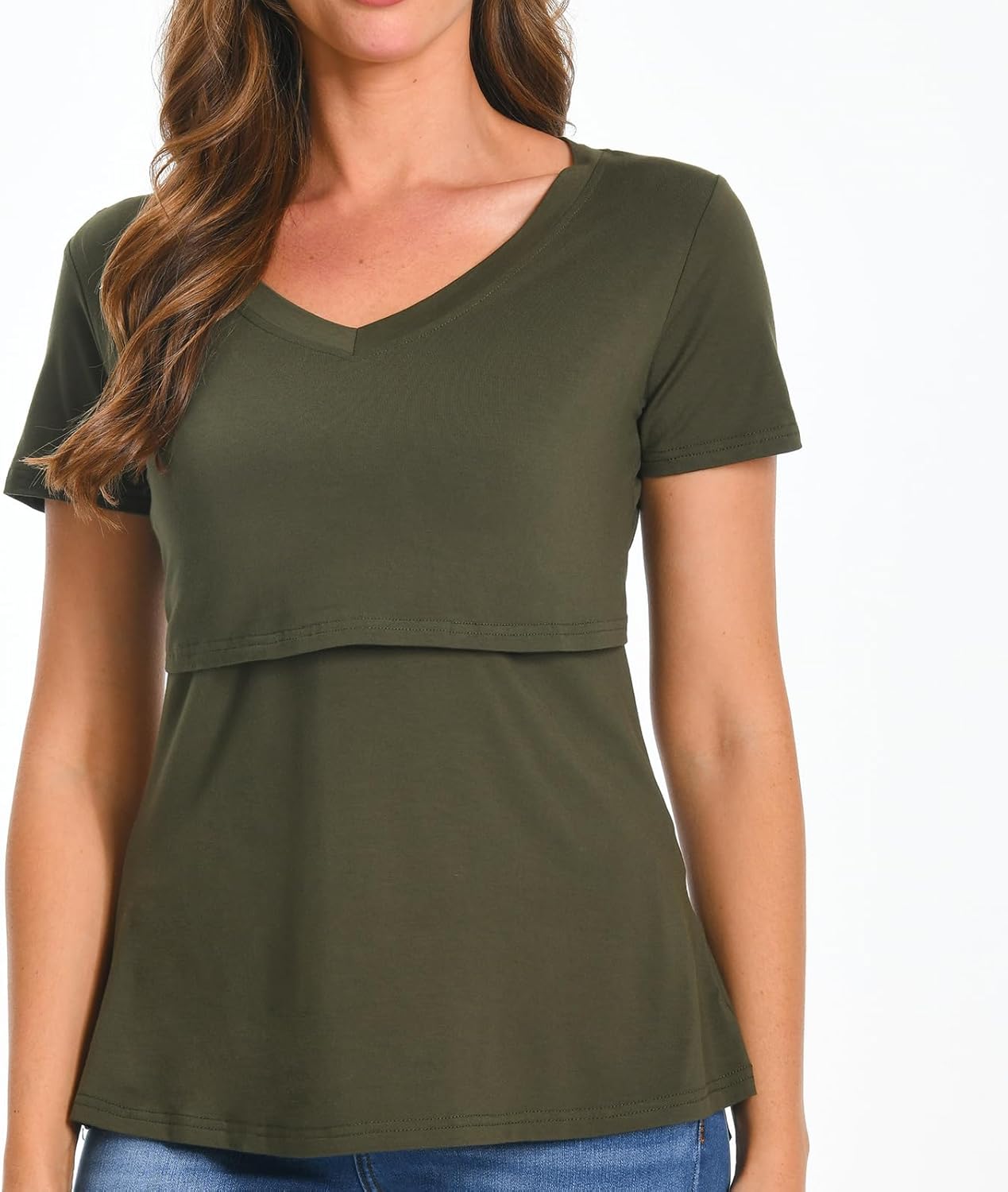 Bearsland Womens 3 Packs V Neck Nursing Tops Maternity Breastfeeding Tee Shirts - Image 2